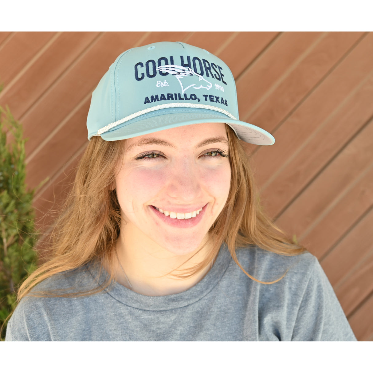 Coolhorse Smoky Blue Snapback Cap with White Rope and Coolhorse Head Logo