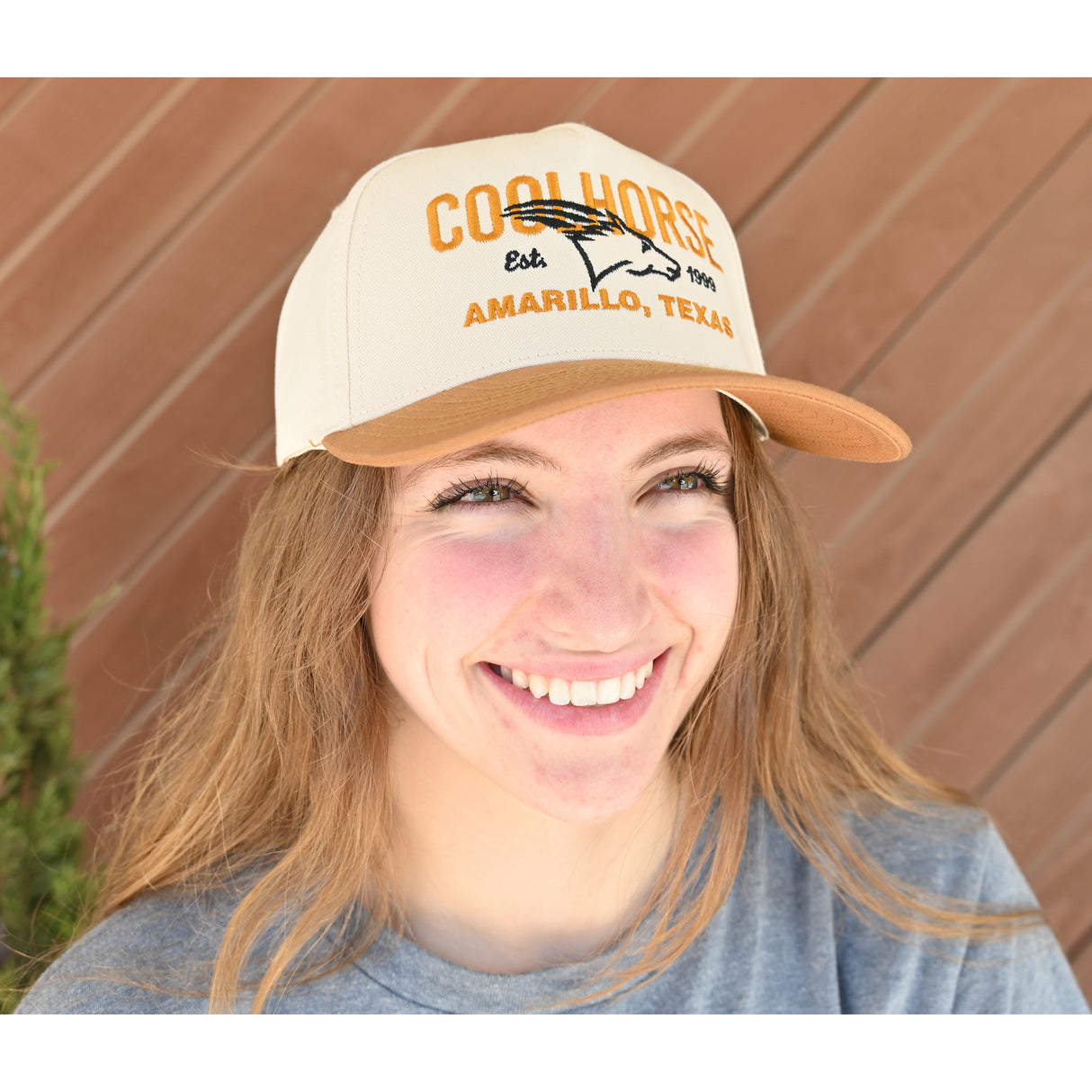 Coolhorse Retro Cream and Caramel Snapback Cap