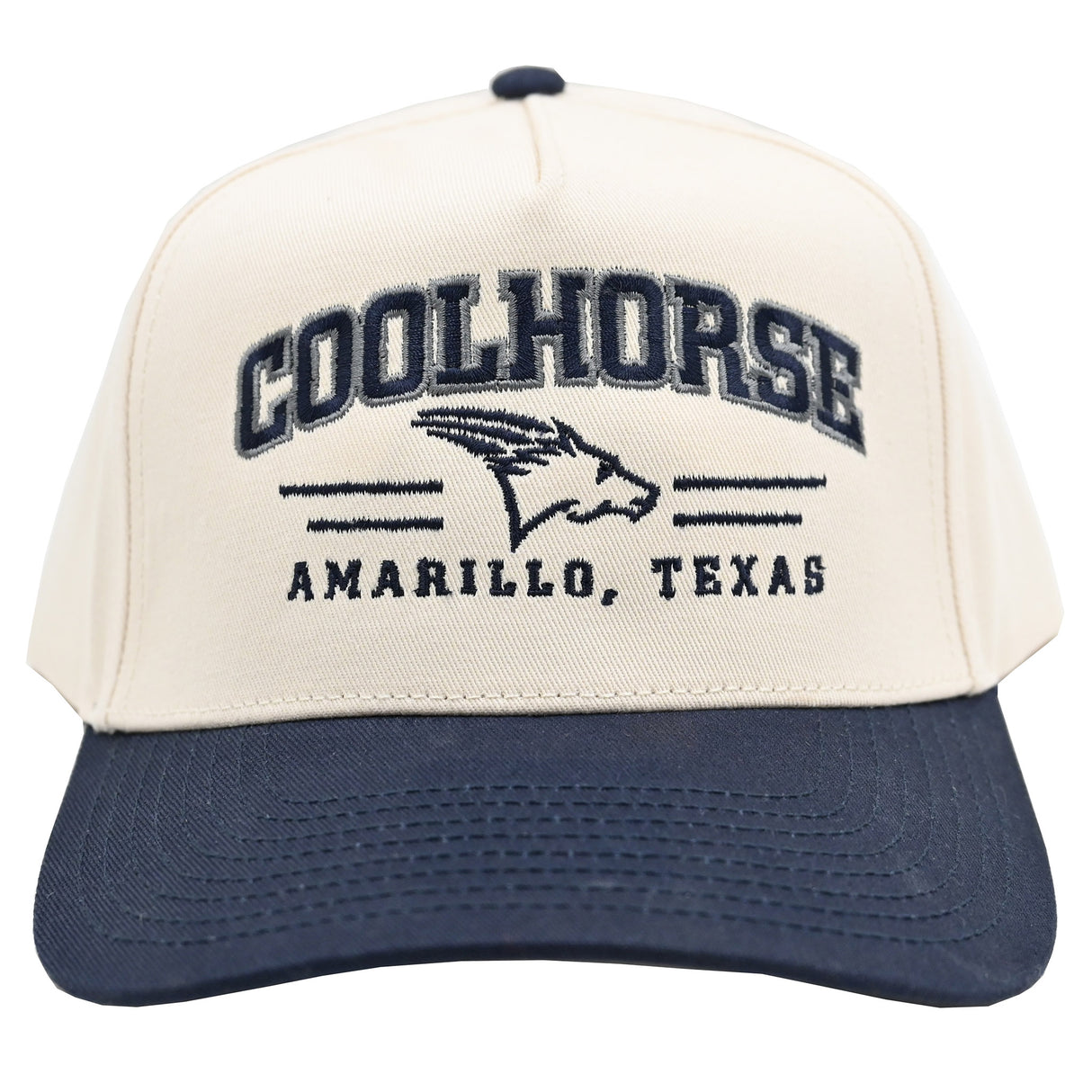 Coolhorse Varsity Cream and Navy Snapback Cap