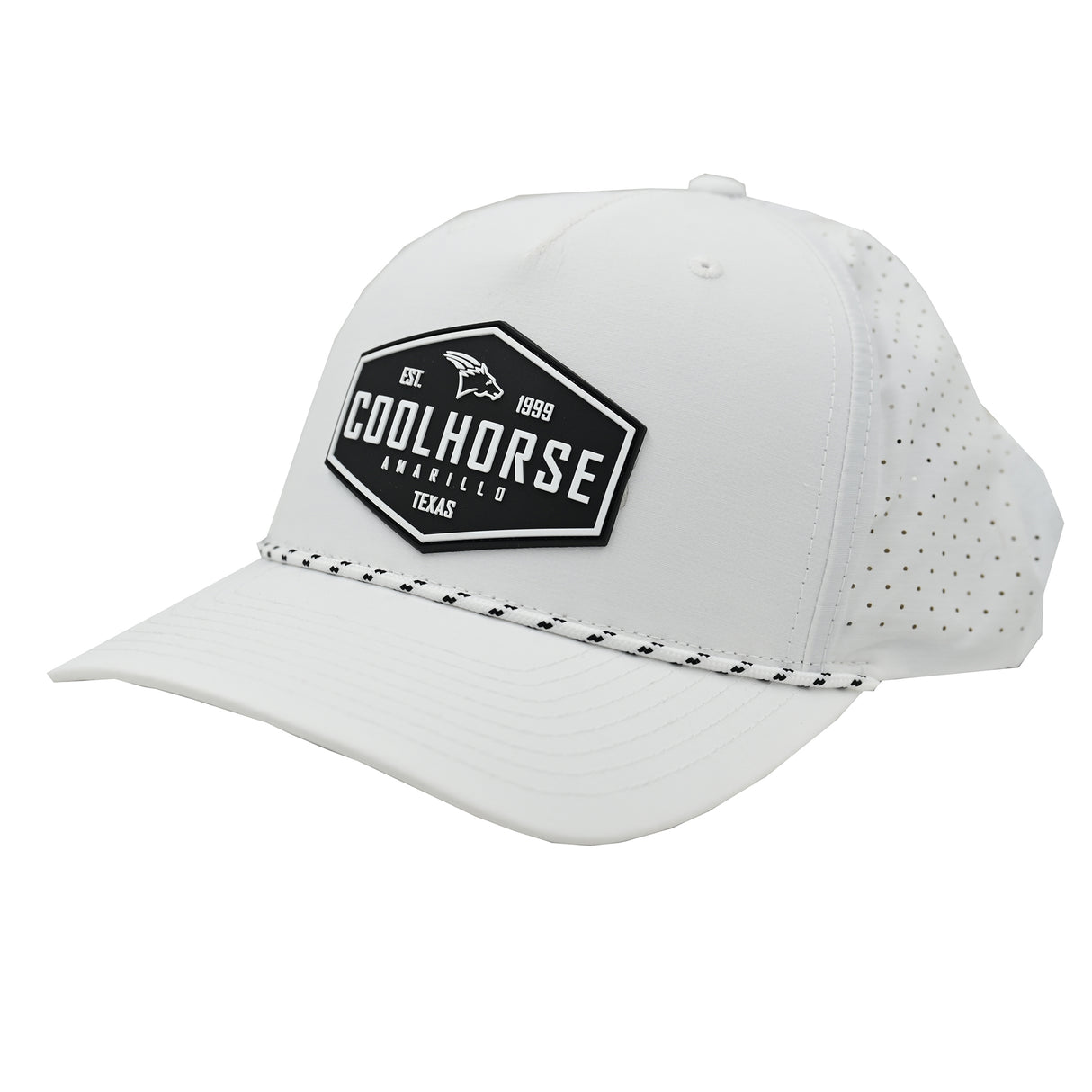 Coolhorse White Rope Cap with Rubber Coolhorse Patch