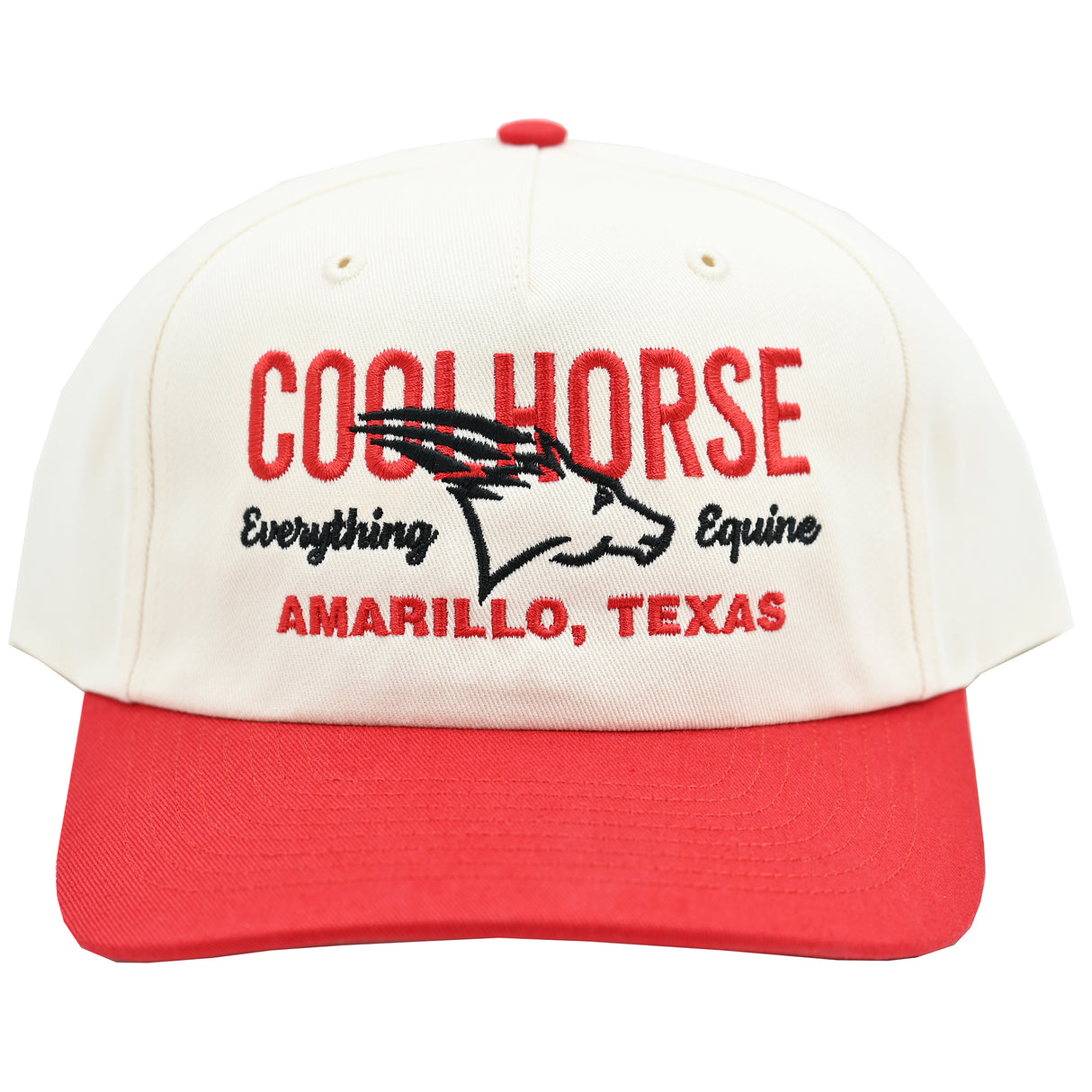 Coolhorse Structured Red and Cream Grandpa Snapback Cap