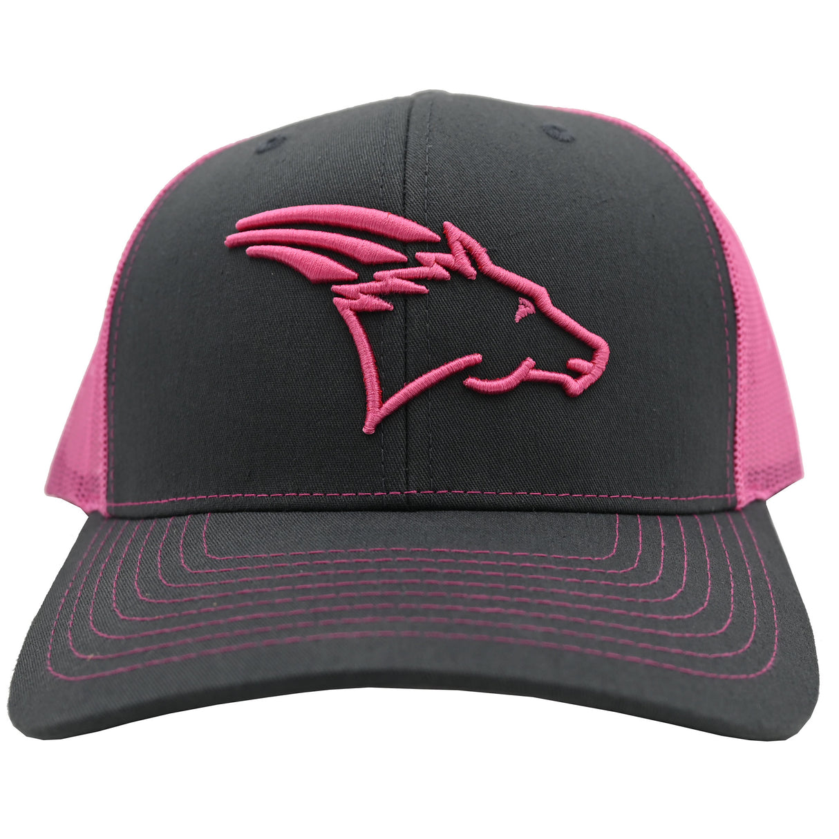 Coolhorse Charcoal and Hot Pink Mesh Snapback Cap w/ Hot Pink Coolhorse Head Logo