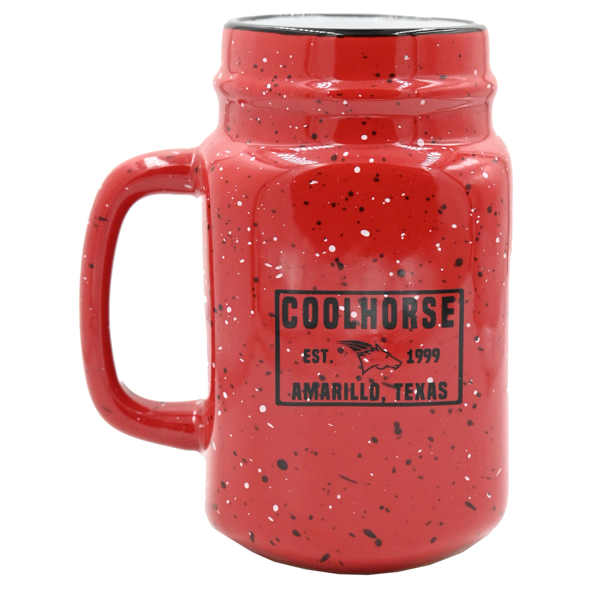 Coolhorse Red Ceramic Mason Jar Coffee Mug
