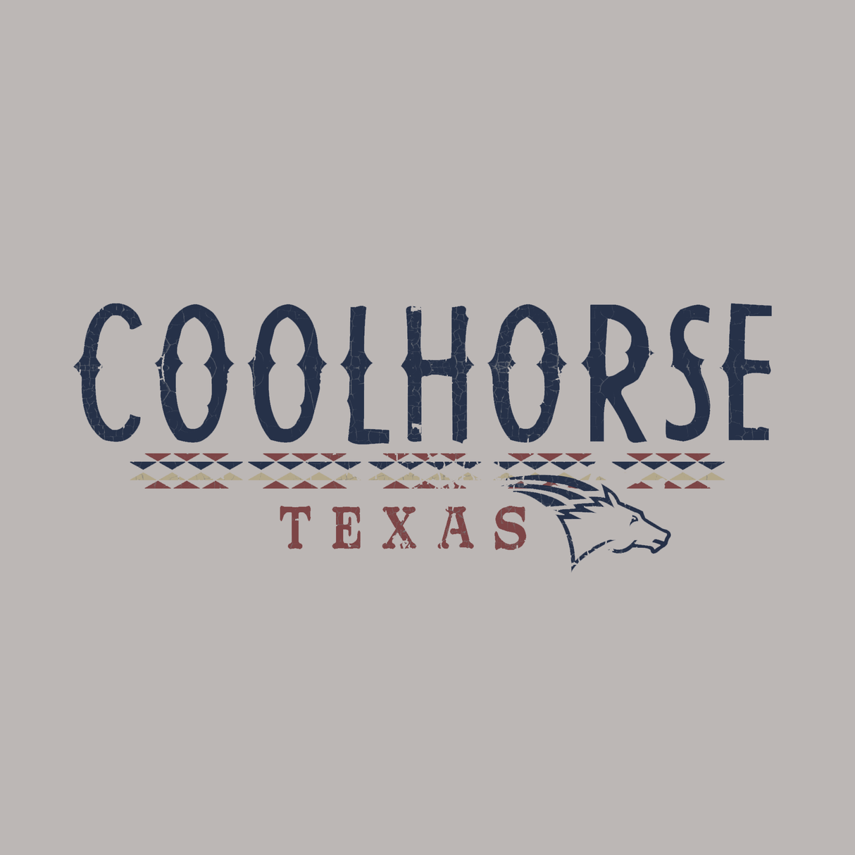 Coolhorse Light Gray Aztec Texas Hoodie