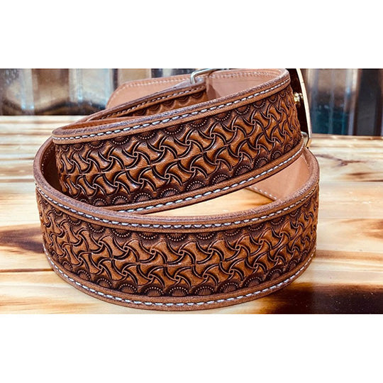 Coolhorse Leather 1 1/2" Crazy Leg Stamped Belt- Pre-Made, Handmade in Amarillo, TX