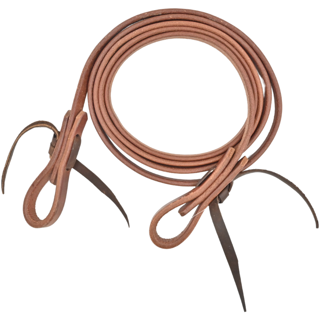Coolhorse Leather 5/8" Harness Leather Roping Reins with Waterloops- Handmade in Amarillo, TX