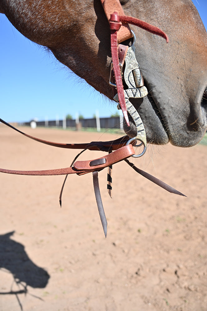 Coolhorse Leather 5/8" Harness Leather Roping Reins with Waterloops- Handmade in Amarillo, TX