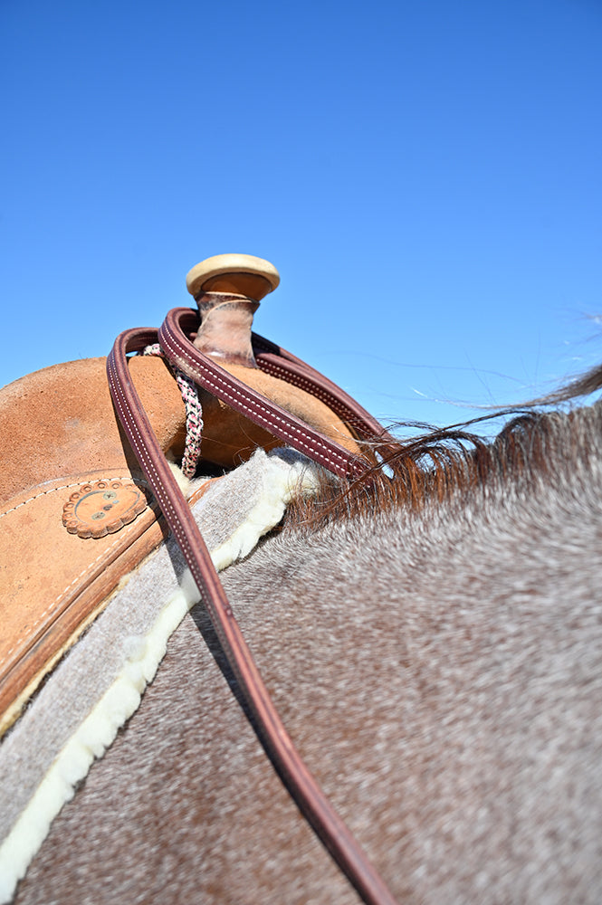 Coolhorse Leather 5/8" Latigo Leather Weighted Double Stitched Reins