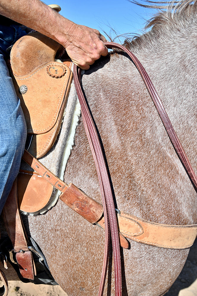 Coolhorse Leather 5/8" Latigo Leather Weighted Double Stitched Reins