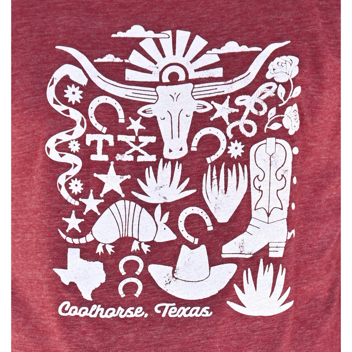 Coolhorse Maroon Best of Texas Short Sleeve T-Shirt
