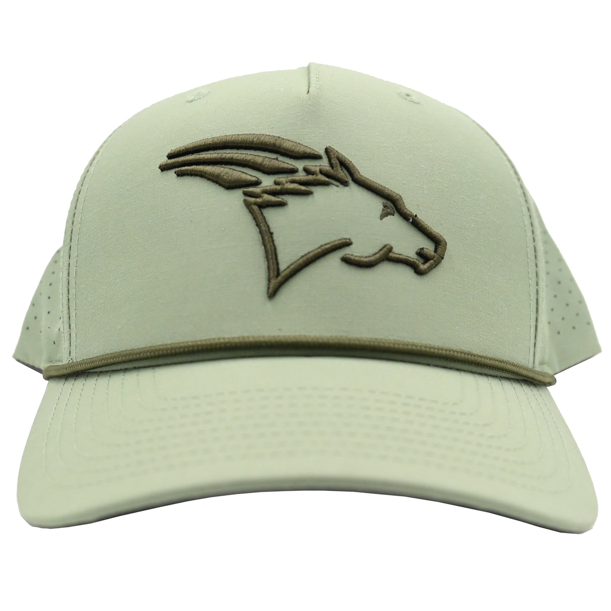 Coolhorse 335 Olive Snapback Cap with Air Holes and Head Logo