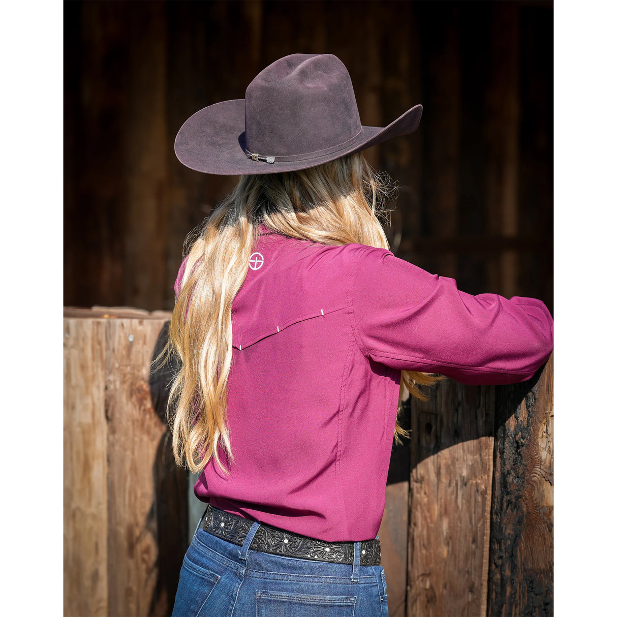 San Jac Women's Long Sleeve Performance Shirt - Maroon