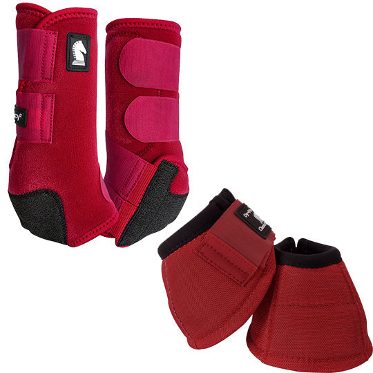 Classic Equine Legacy2 Front and Bell Boots Combo Pack- Crimson