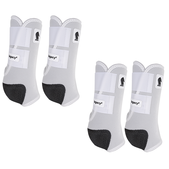 Classic Equine Legacy2 Front and Hind Boots Combo Pack- White