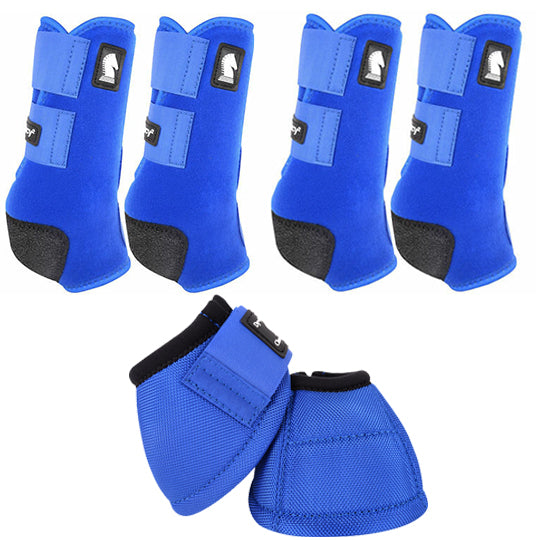 Classic Equine Legacy2 Complete Package, Front, Hind, & Bell Boot Combo Pack- Blue