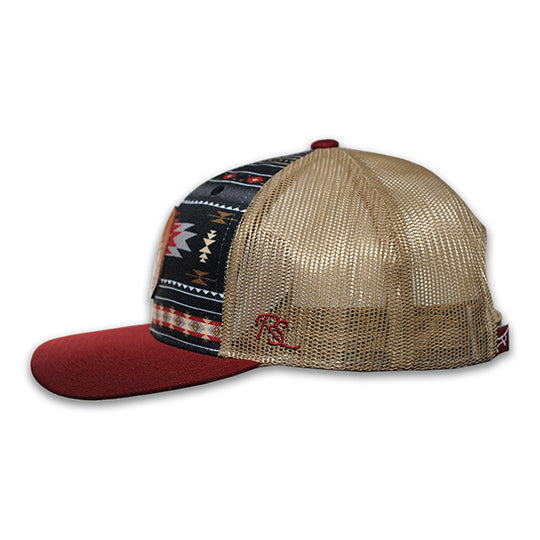 RopeSmart Aztec Cardinal Cap with Circle Leather Logo Patch