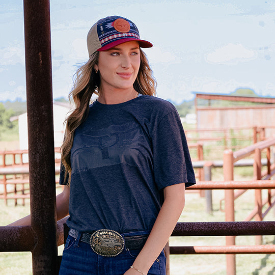 RopeSmart Aztec Cardinal Cap with Circle Leather Logo Patch