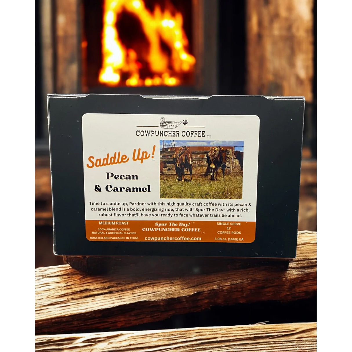 Cowpuncher Coffee Saddle Up! Pecan & Caramel Medium Roast Coffee K-Kups- 12 Count