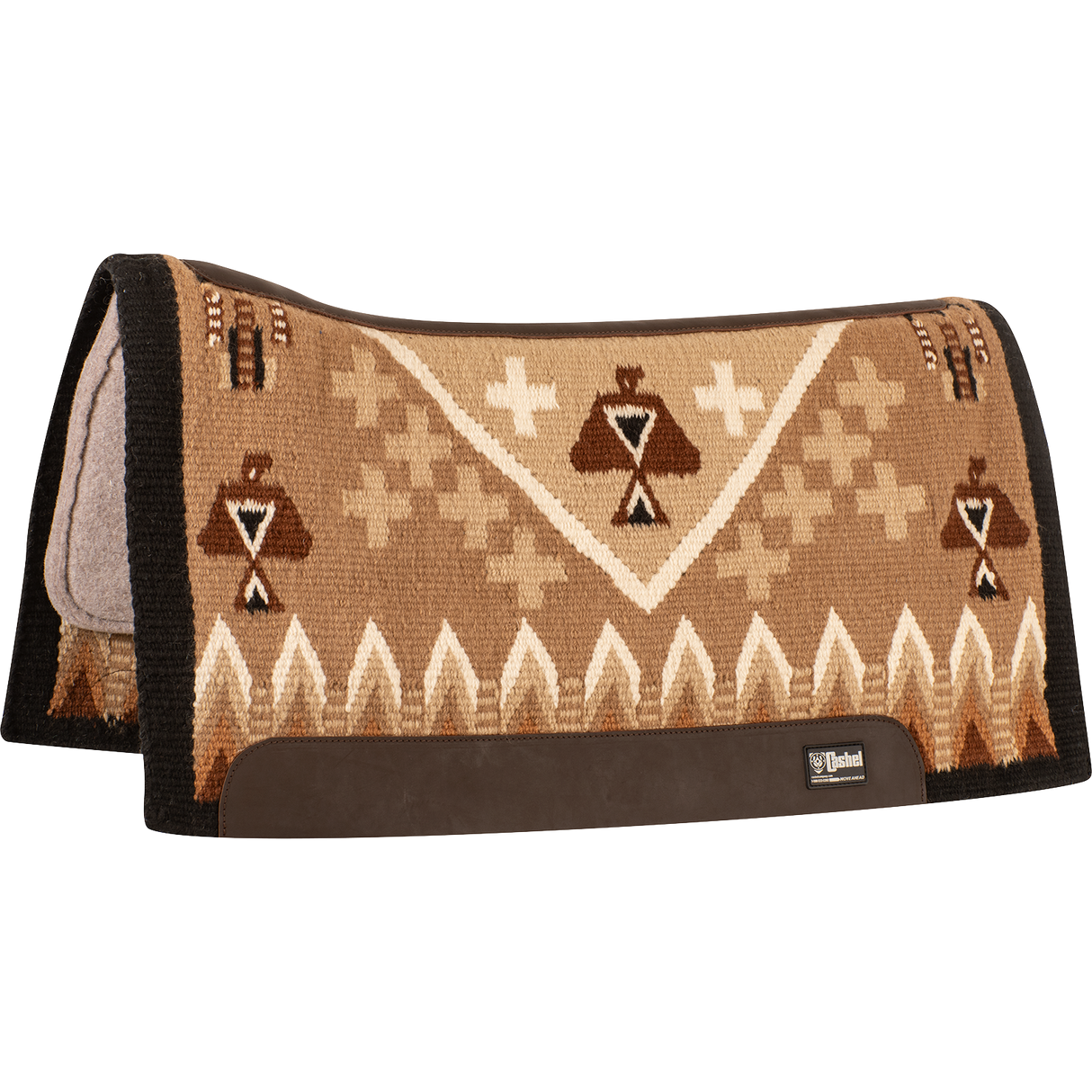 Cashel 1" 34"X38" Felt Bottom Blanket Top Saddle Pad- Brown/Cream