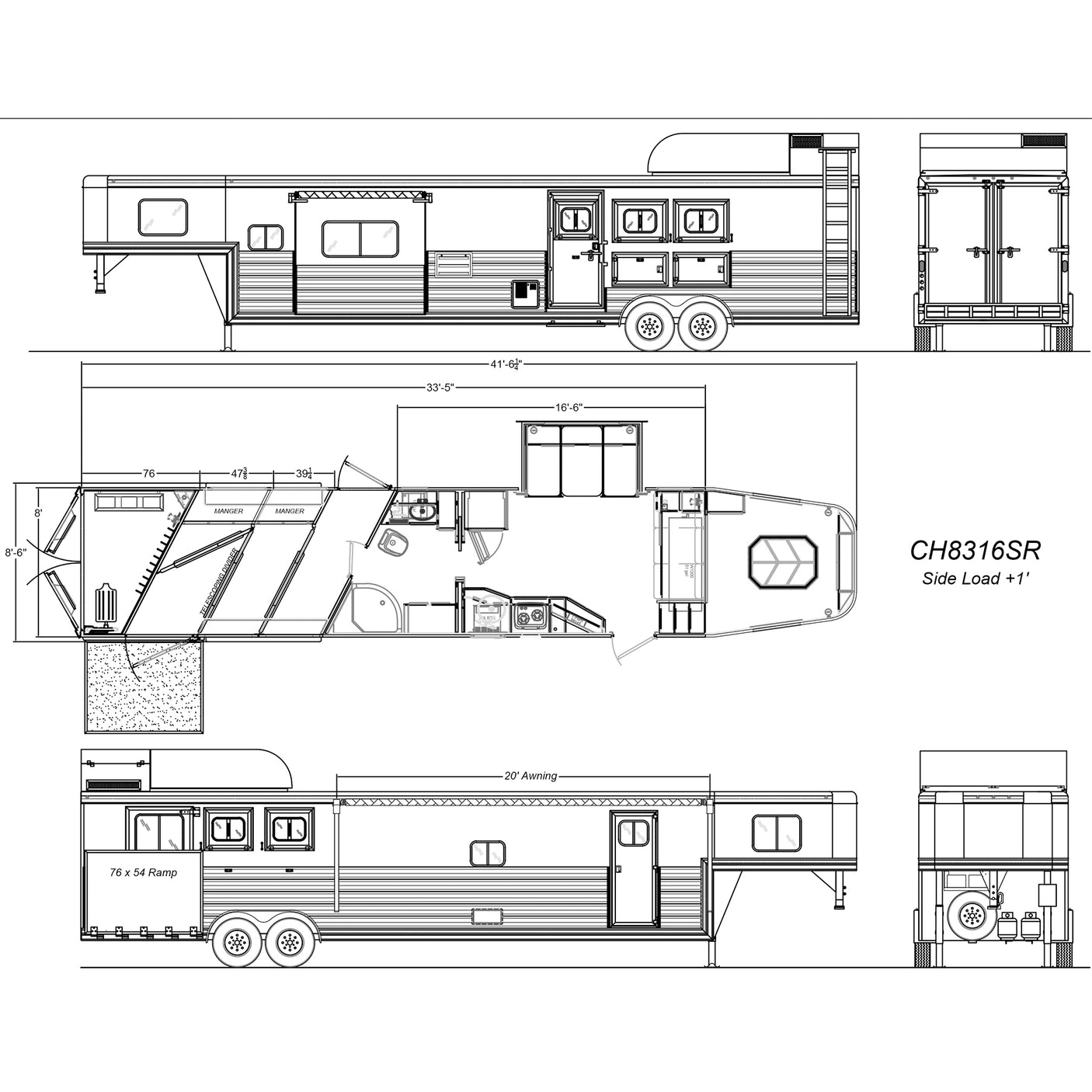 ON ORDER! 2027 Lakota Charger 3 Horse Trailer with 16' LQ, Side Load, Deluxe Rear Tack