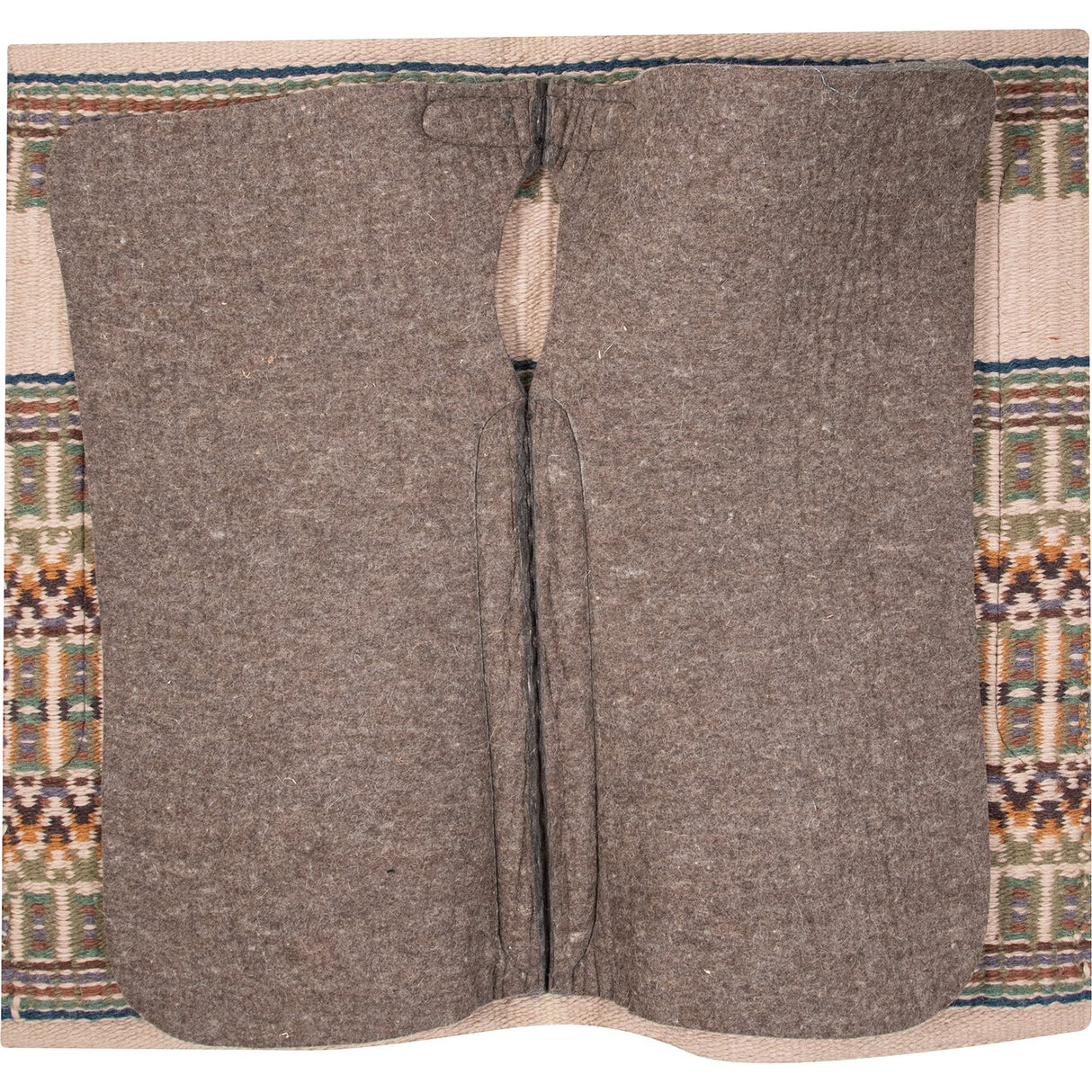 Classic Equine 1" 34"X38" Wool Top Saddle Pad- Latte/Navy