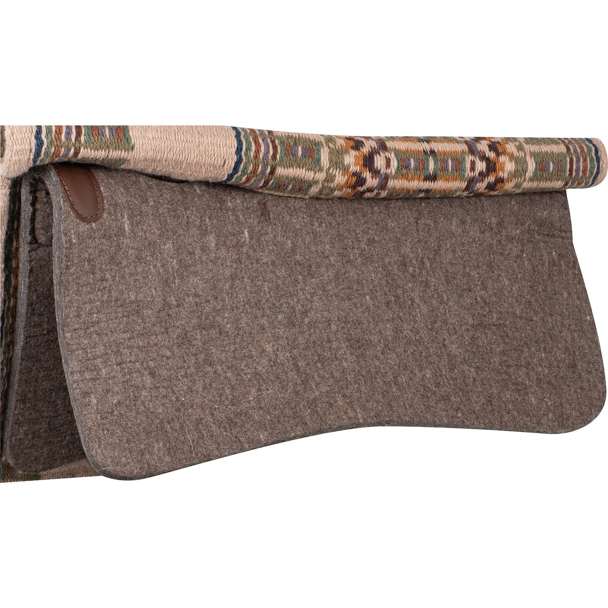 Classic Equine 1" 34"X38" Wool Top Saddle Pad- Latte/Navy