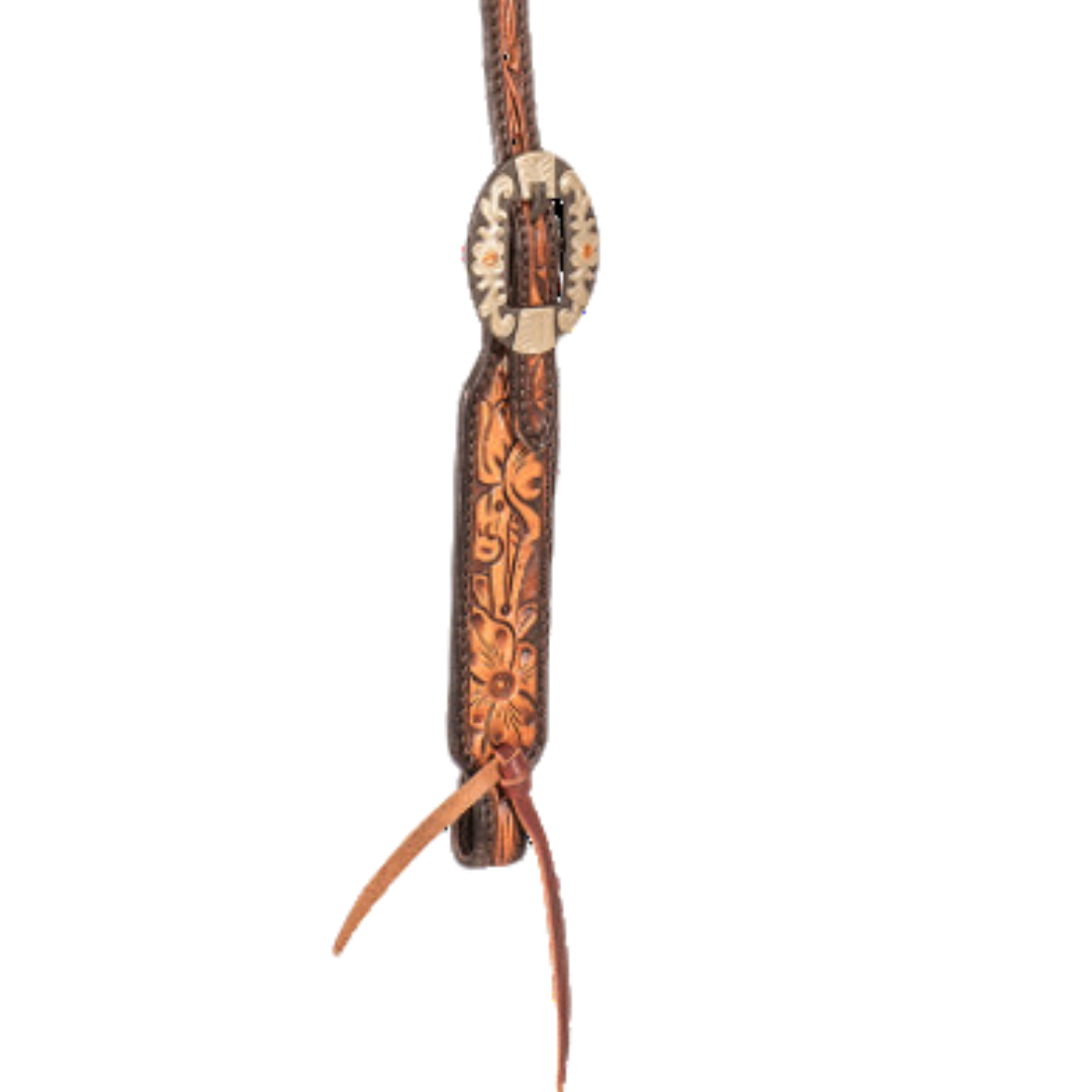 Cashel Two Tone Floral Slip Ear Headstall