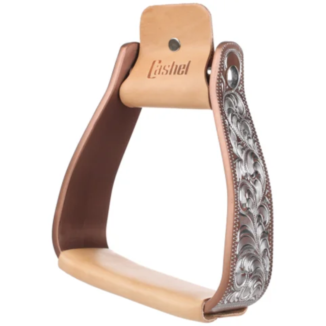 Cashel Brown Engraved Slanted Stirrups