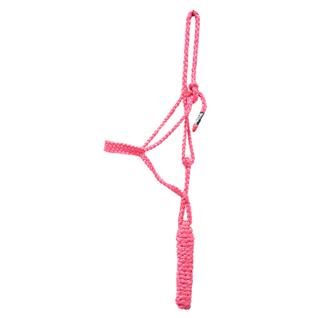 Cashel Flat Braid Halter with Lead Rope- Pink
