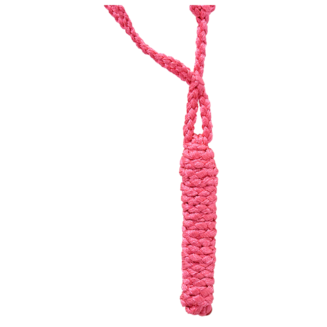Cashel Flat Braid Halter with Lead Rope- Pink