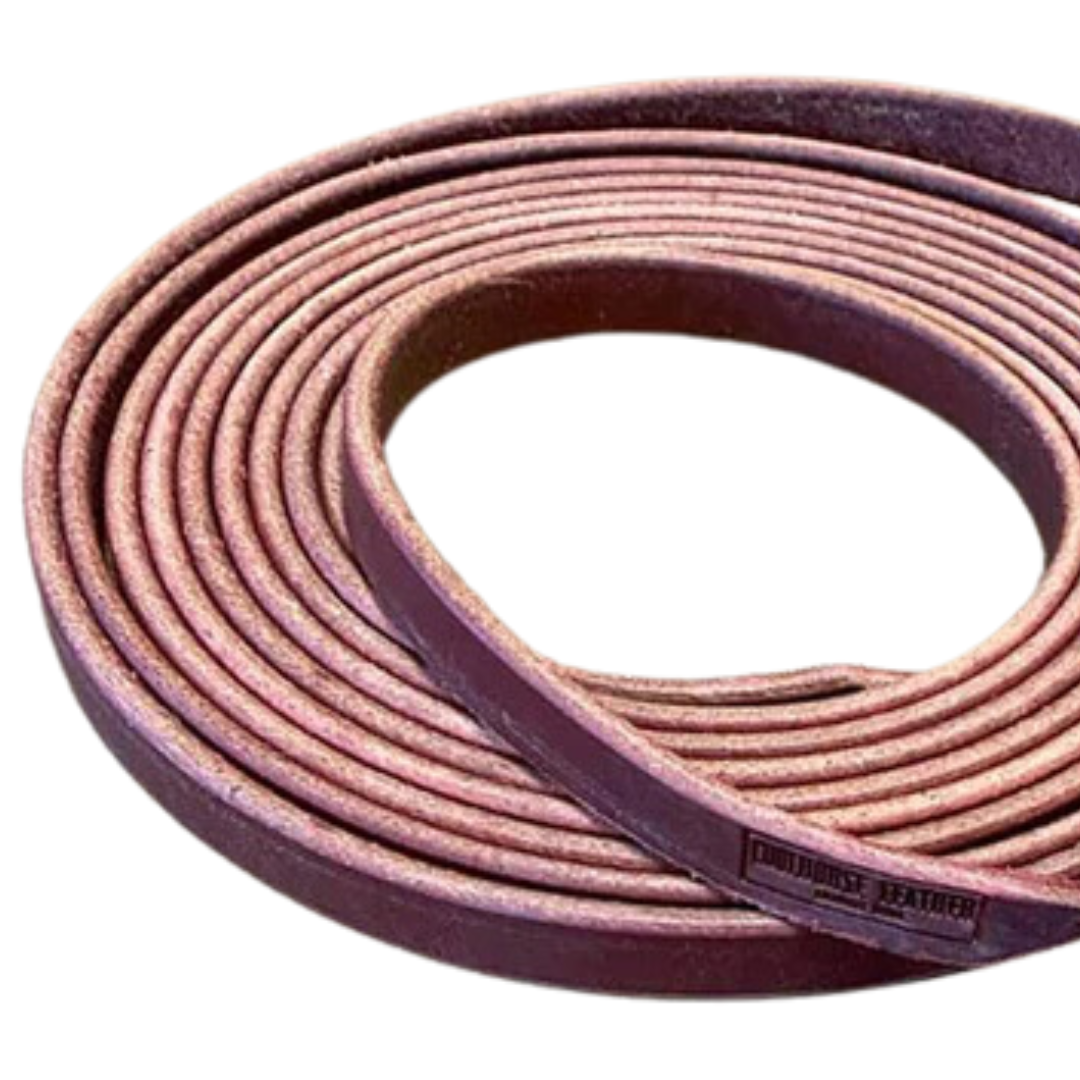 Coolhorse Leather 5/8" Latigo Leather Split Reins 8'- Handmade in Amarillo, TX