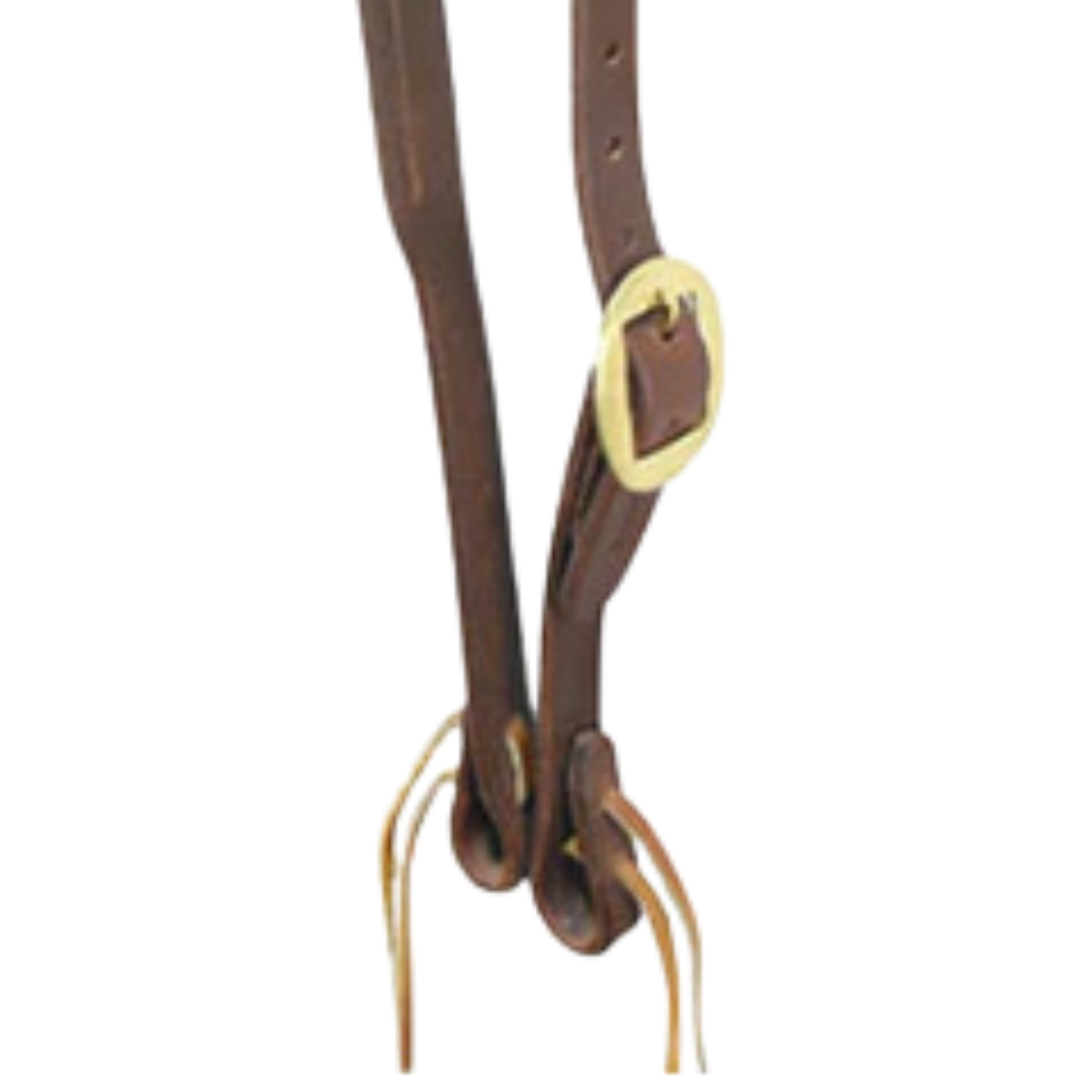 Cowperson Tack Hot Oil 3/4" Split Ear Headstall with Brass Cart Buckle