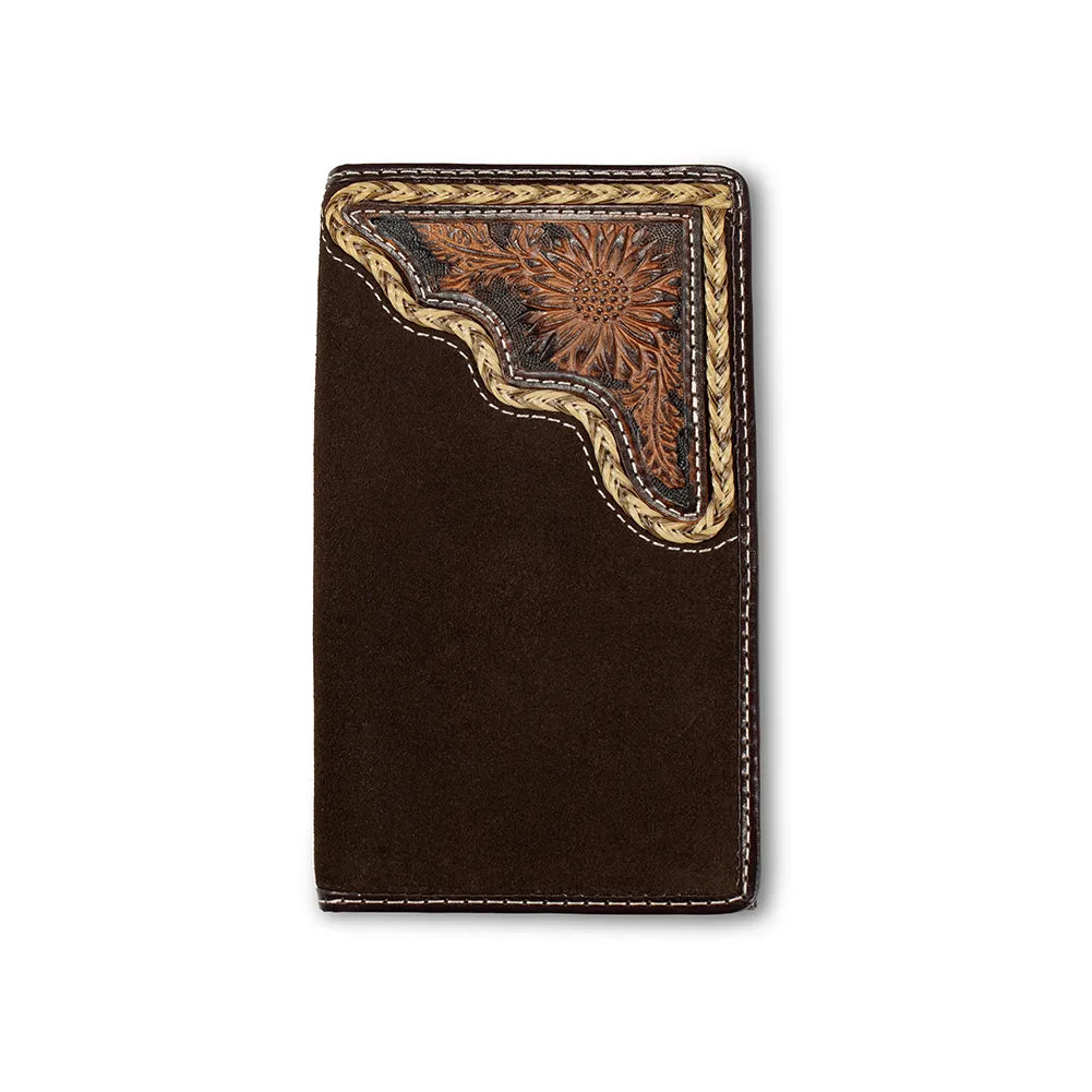 3D Leather Men's Chocolate Roughout Rodeo Style Wallet