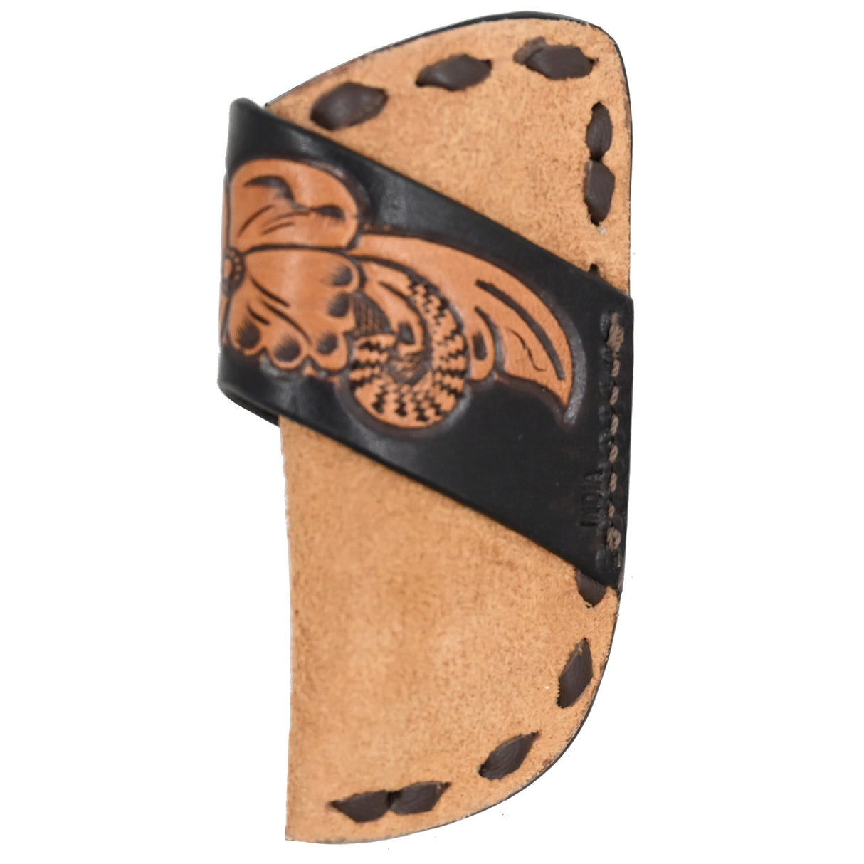 3D Leather Roughout Knife Sheath with Buckstitch