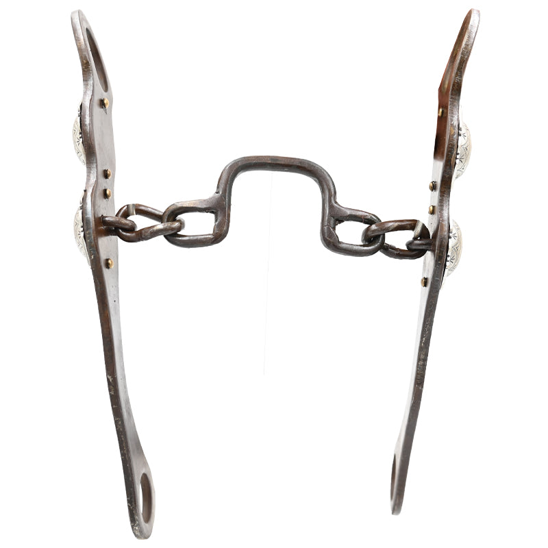 Dale Myers 9.5" Square Ported Chain Bit with Circle Conchos