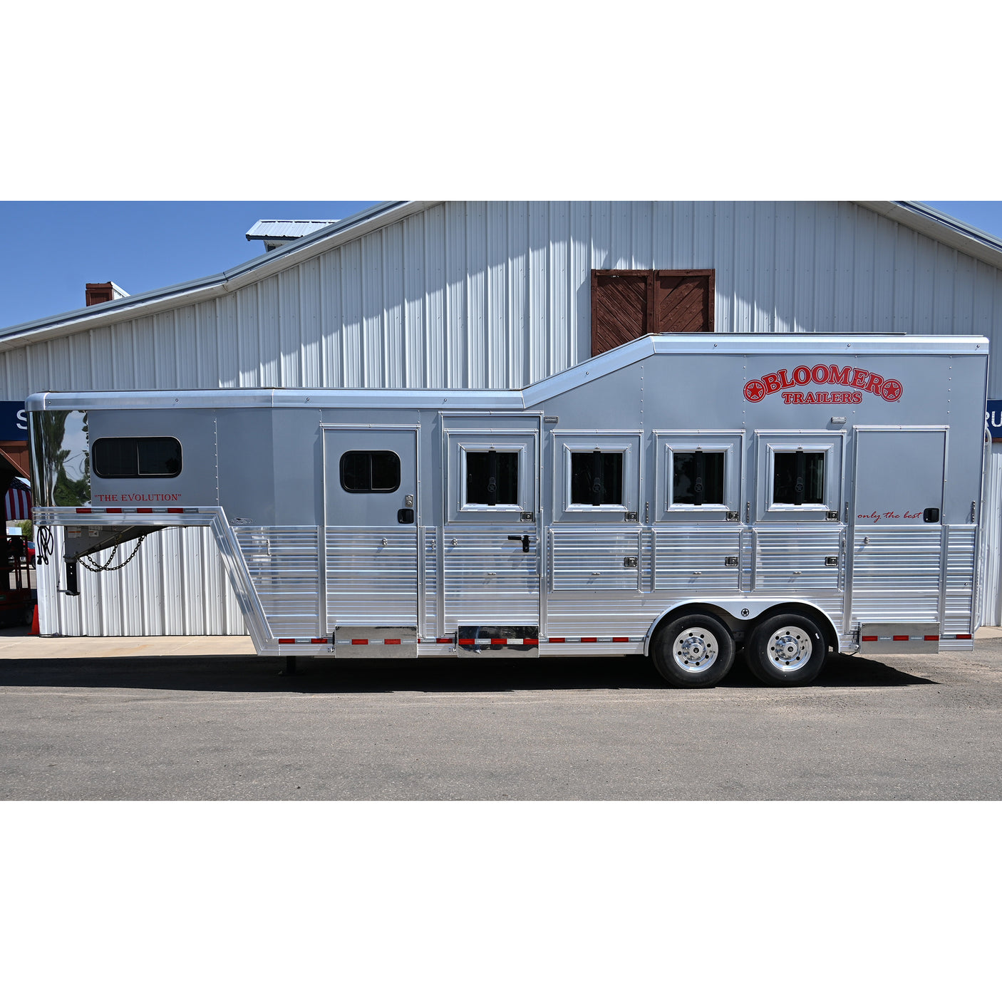 2024 Bloomer 4 Horse Gooseneck Trailer with Trainer's Tack & Integrated Hay Pod