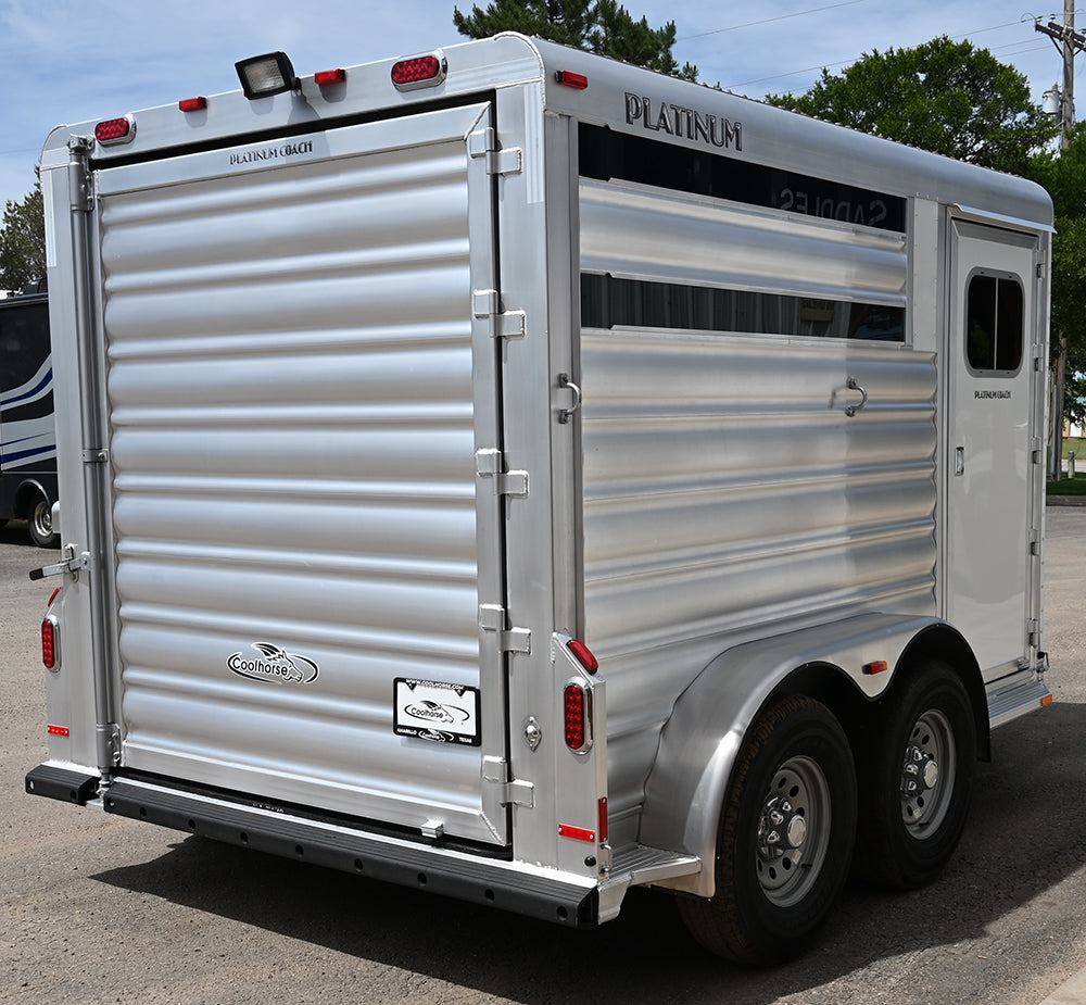 SOLD! 2025 Platinum Coach 2 Horse Bumper Pull Stock Combo Trailer