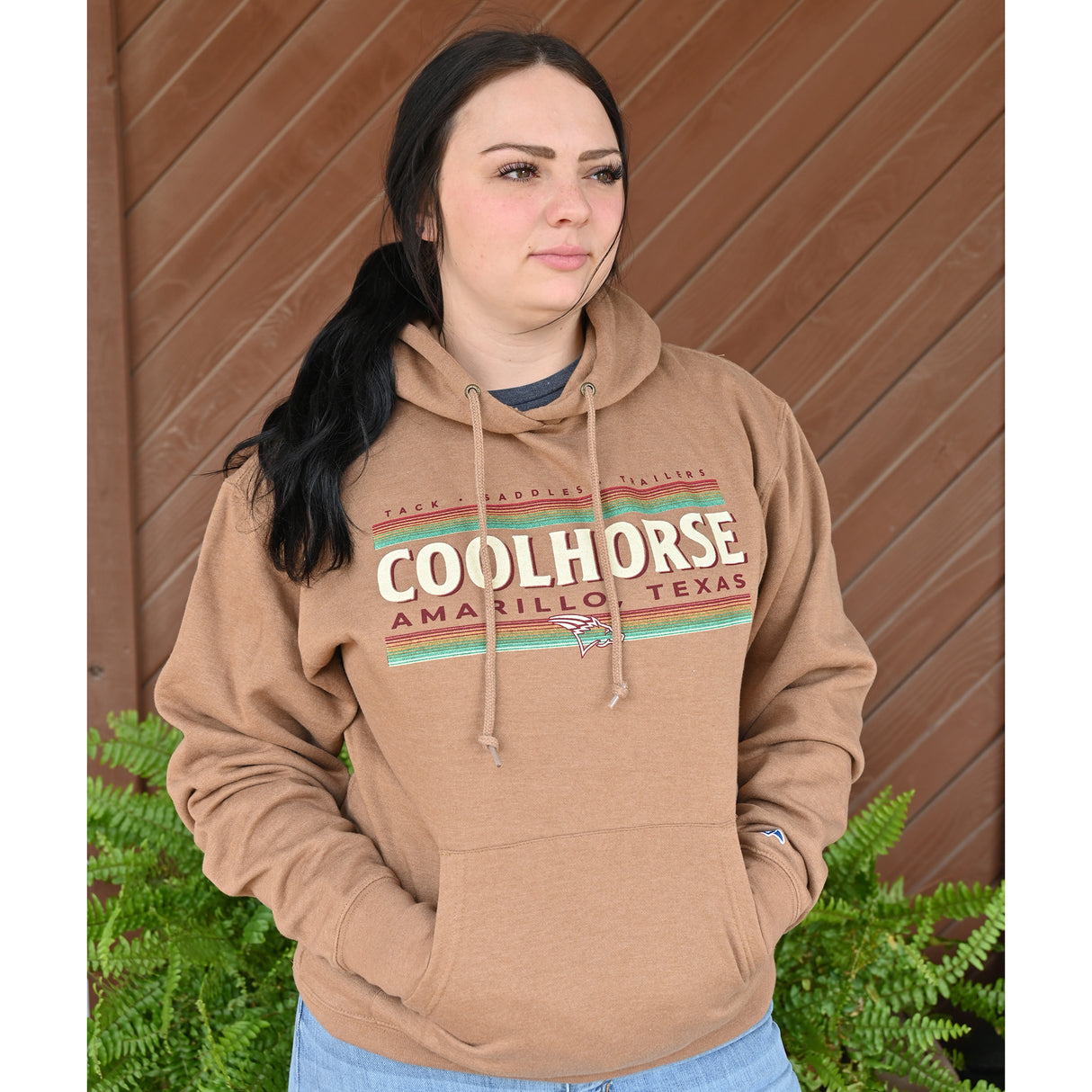 Coolhorse Russet Stripe Logo Hoodie