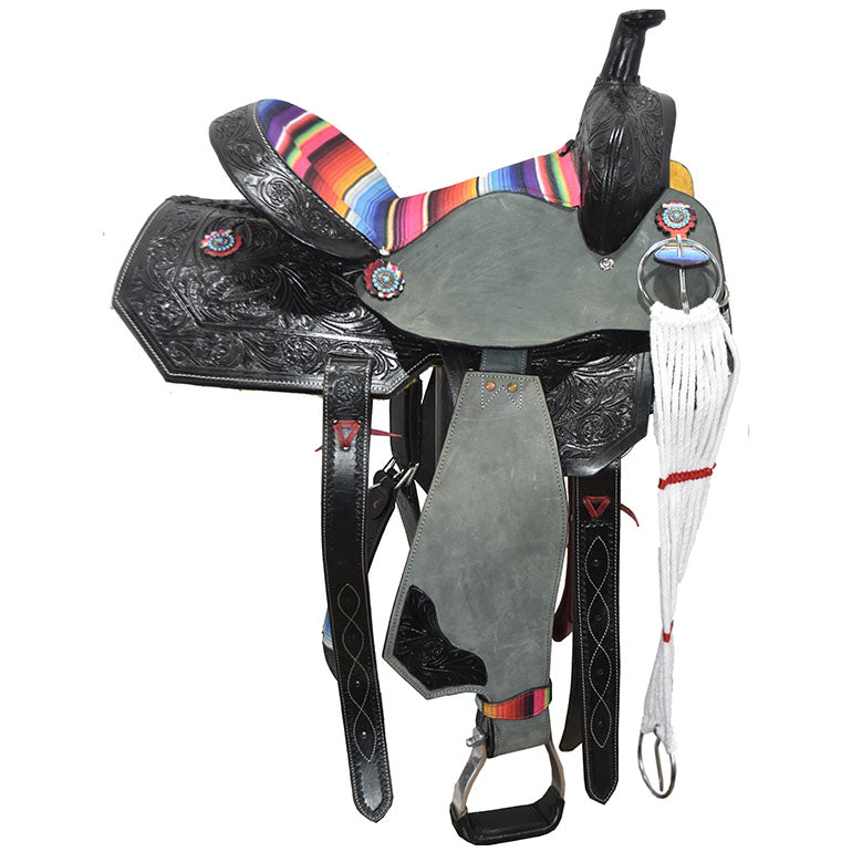New! 15" Silver Royal by Tough One Serape Barrel Racing Saddle