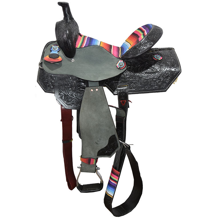 New! 15" Silver Royal by Tough One Serape Barrel Racing Saddle
