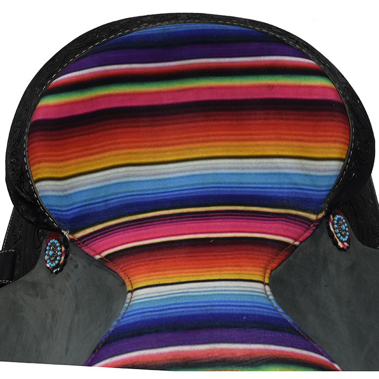 New! 15" Silver Royal by Tough One Serape Barrel Racing Saddle