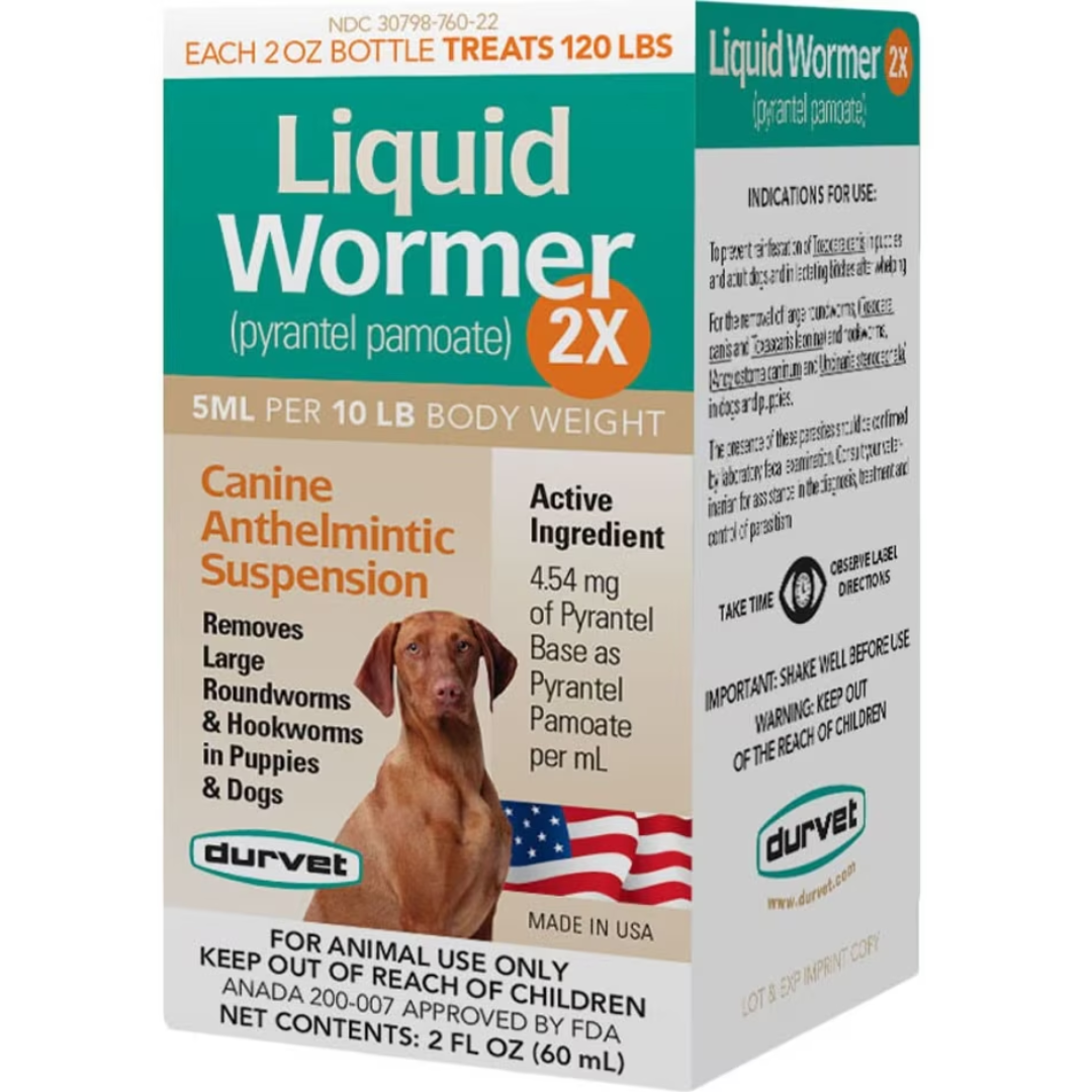Durvet Liquid Dog Wormer 2X - 2oz bottle