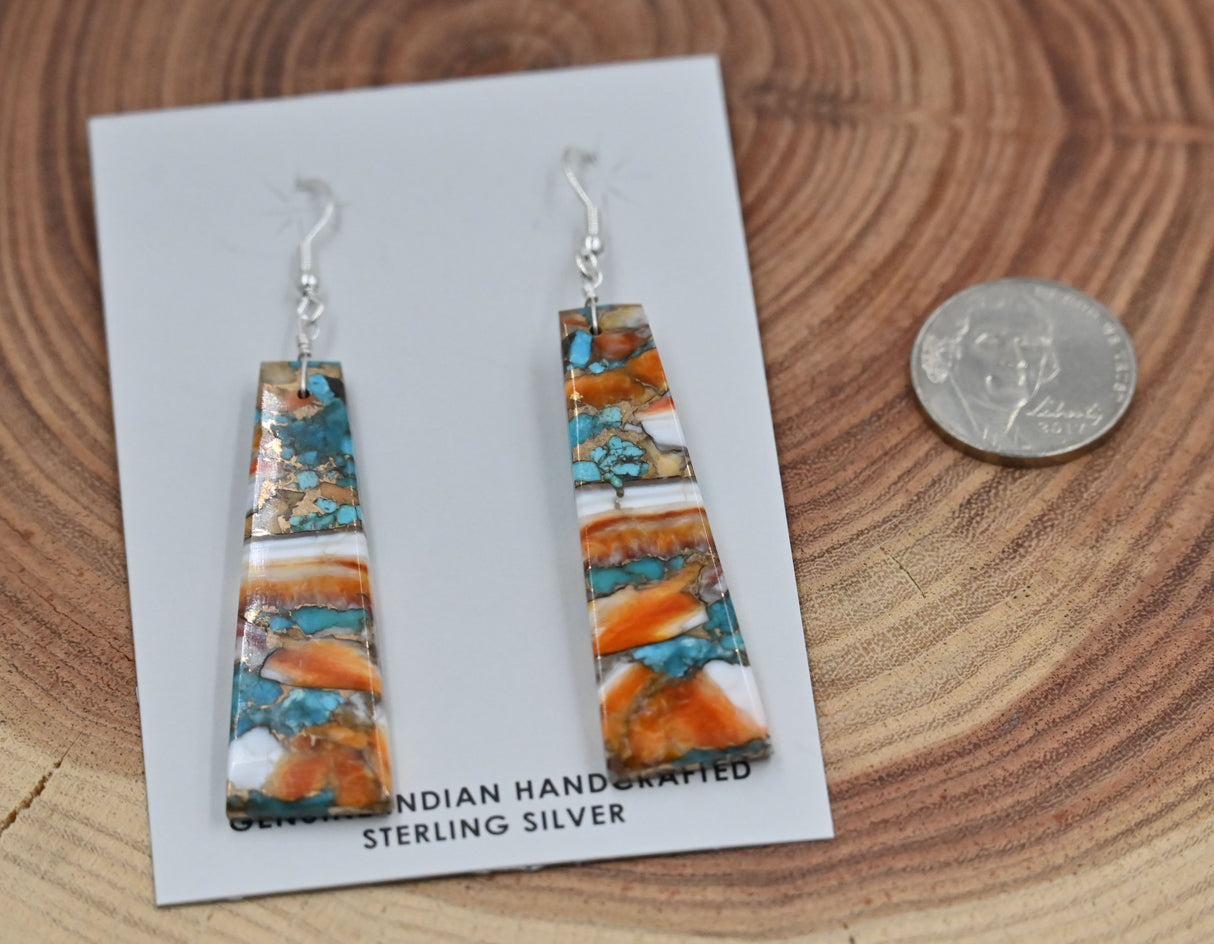 The Hailey Spiny Turquoise Slab Earrings
