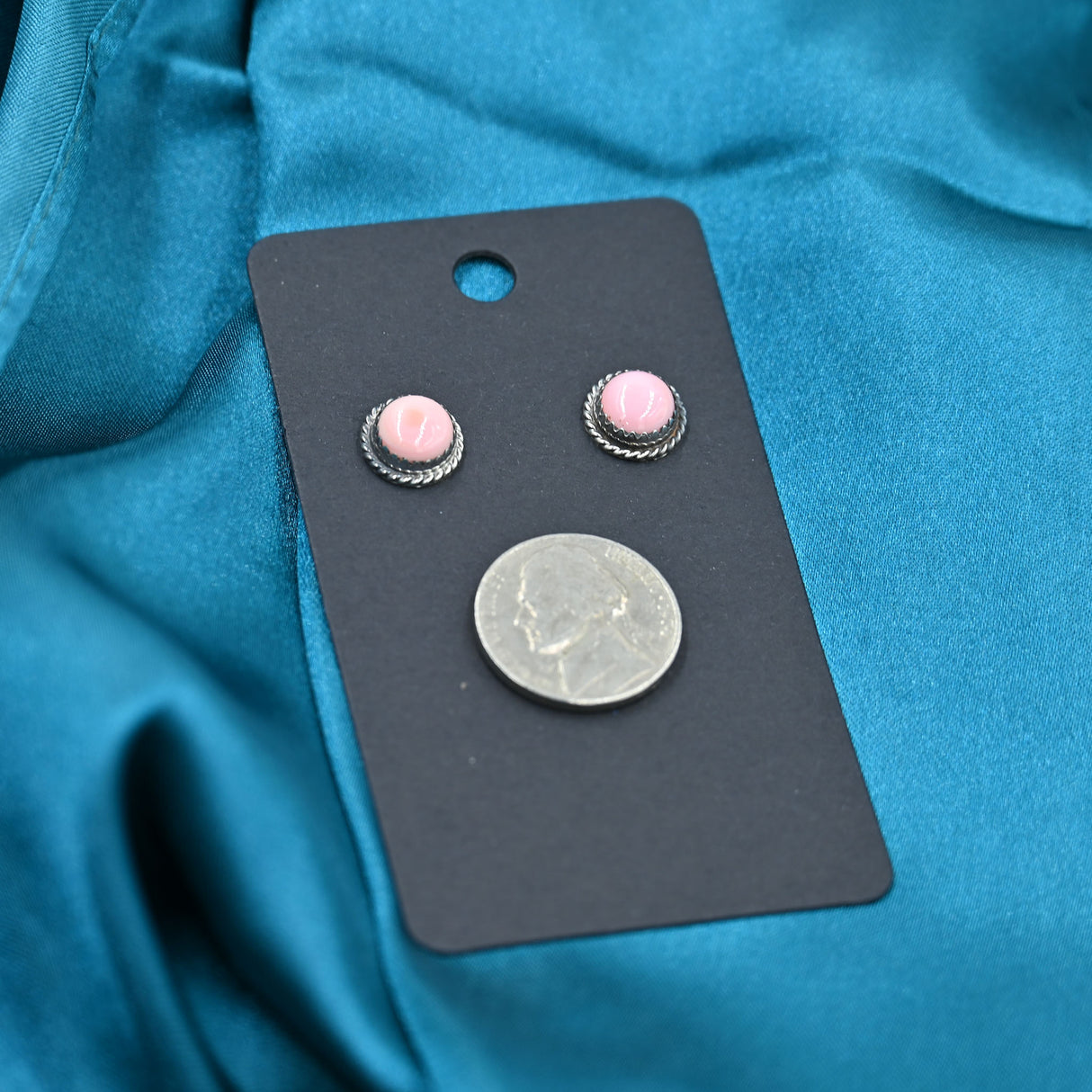 The Blakely Pink Conch Stud Earrings