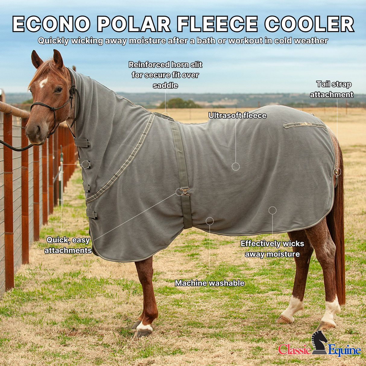 Classic Equine Eco Polar Fleece Cooler- Grey