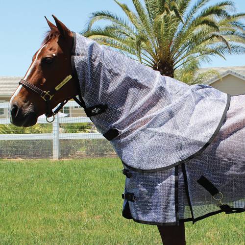 Professional's Choice Fly Screen Fly Mask with Nose Cover- Sky Blue main image 1