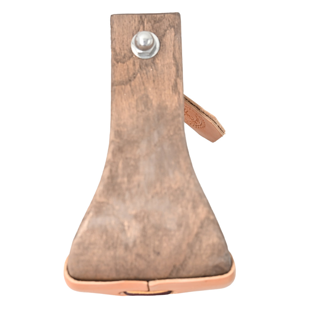 Nettles 4" "The Chisholm" Wooden Stirrups Mahogany Stain