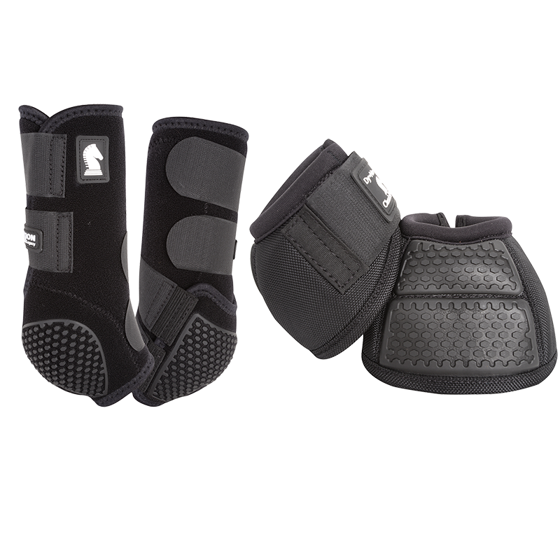 Classic Equine Flexion by Legacy Front & Bell Boot Combo Pack- Black