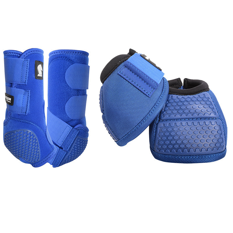 Classic Equine Flexion by Legacy Front & Bell Boot Combo Pack- Blue