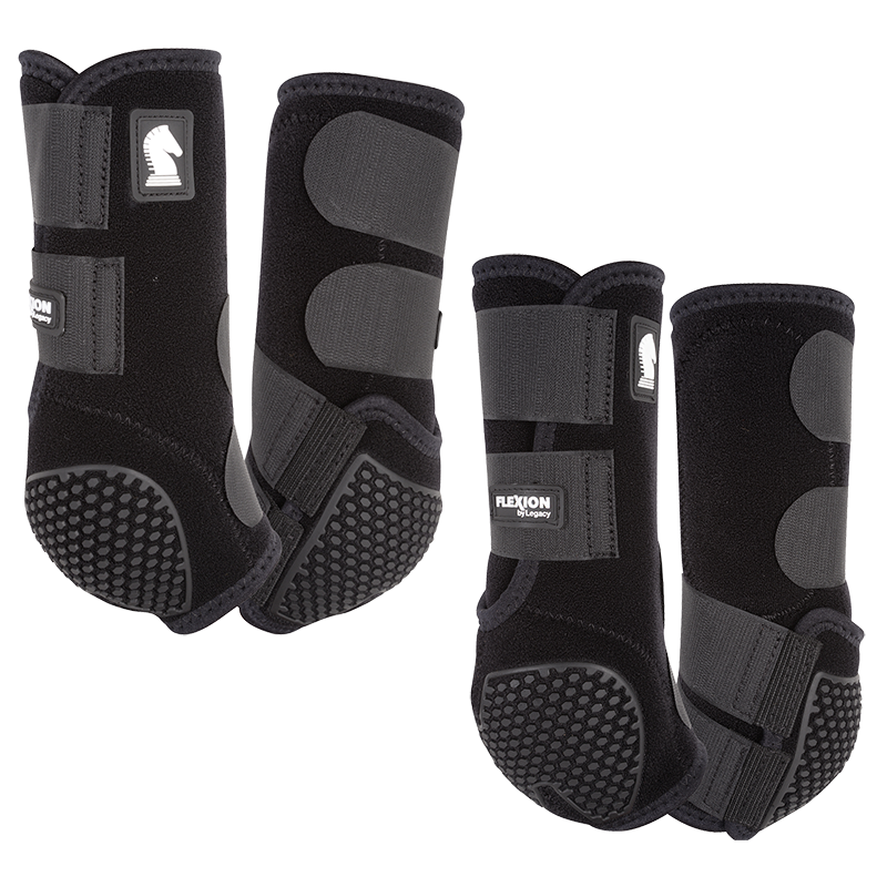 Classic Equine Flexion by Legacy Front and Hind Boots Combo Pack- Black